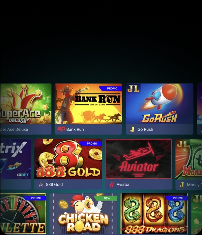 Wide selection of slots